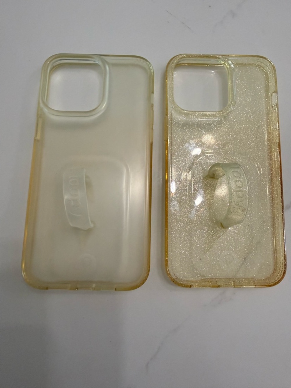 Clear Gold Glitter& Clear Gold Loopy Phone Case